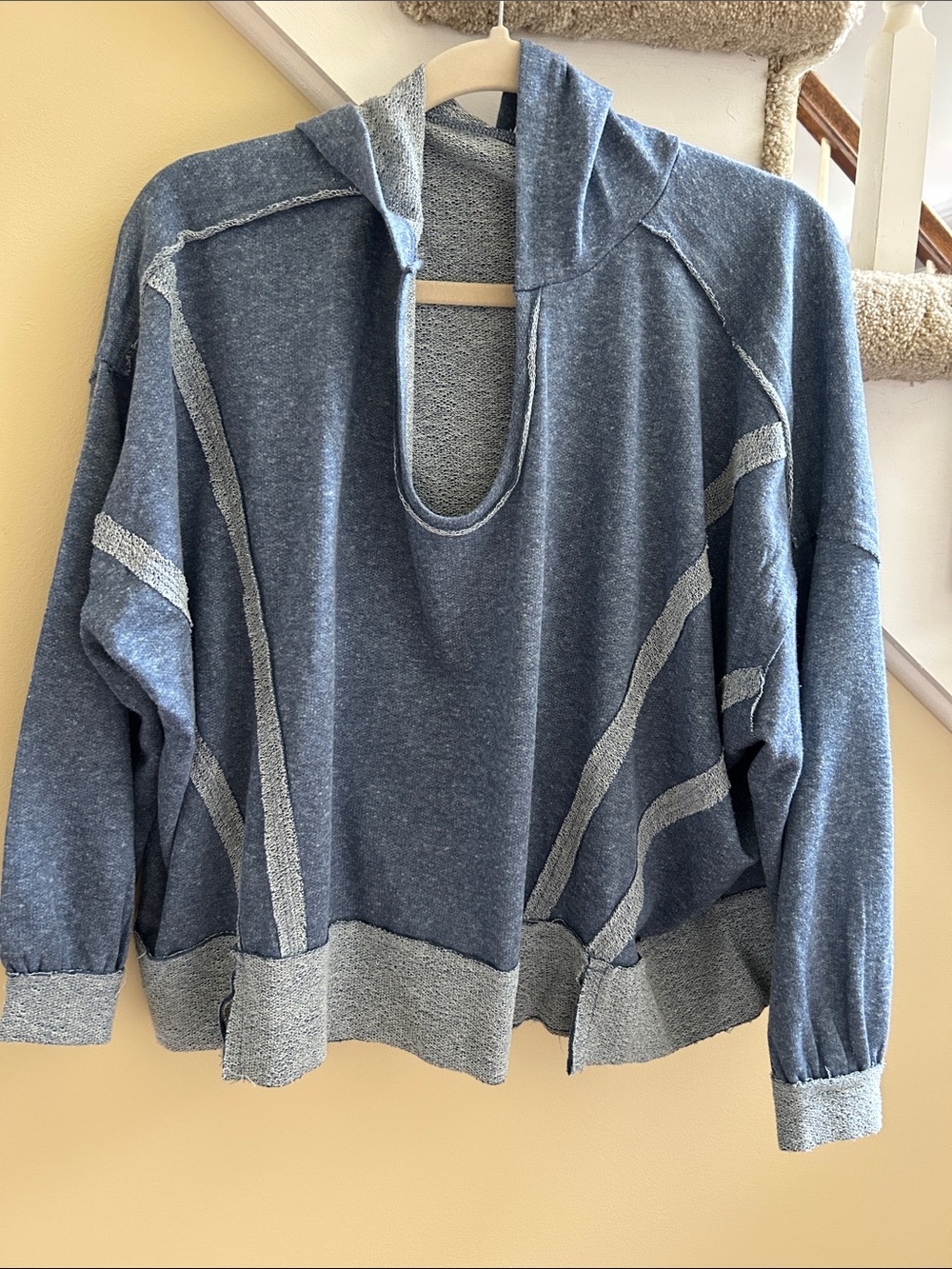 Zenana NWT BLUE TERRY HOODIE SM L XL SMALL - XL